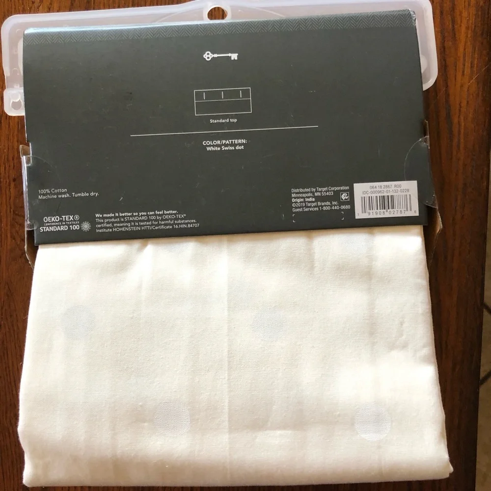 Fabric Threshold White Swiss Dot Crisp Shower Curtain